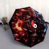 1pc Fire and Ice Yin Yang Dragons Fully Automatic Folding Portable Umbrella, 8 Iron Frames, Three-Fold Design, Suitable for All Seasons, Suitable