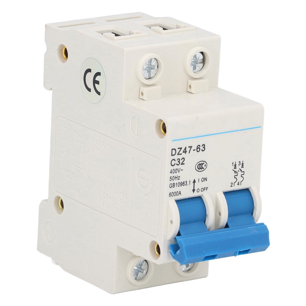 Leitungsschutzschalter 2P Fehlerstromschalter DIN-Schienenmontage 400V 32A DZ47‑63 C32