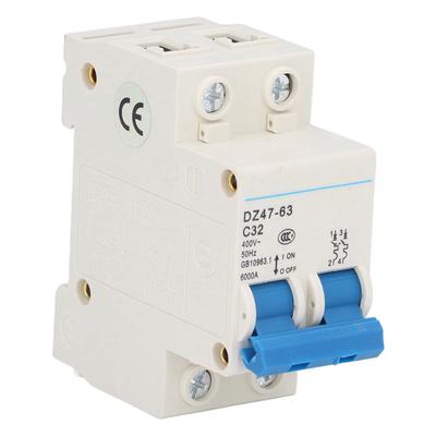 Leitungsschutzschalter 2P Fehlerstromschalter DIN-Schienenmontage 400V 32A DZ47‑63 C32