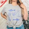 Sea Life Pattern Vintage Graphic Printed Tshirt Oneck Cotton Short Sleeve Unisex Casual Fashion Summer Tshirt Daily Life Tops