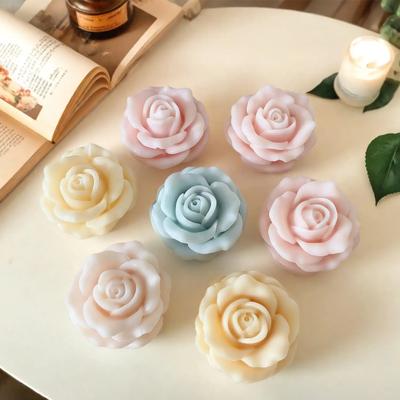 2er-Pack 3D Rosen Silikon Kerzenformen - Realistisches Blumendesign mit geschichteten Blütenblättern, Langlebiges Hochwertiges Silikon, Geeignet für Resi