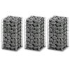 Set of 3 Gabion Basket Games Galvanized Wire 25x25x50 Cm