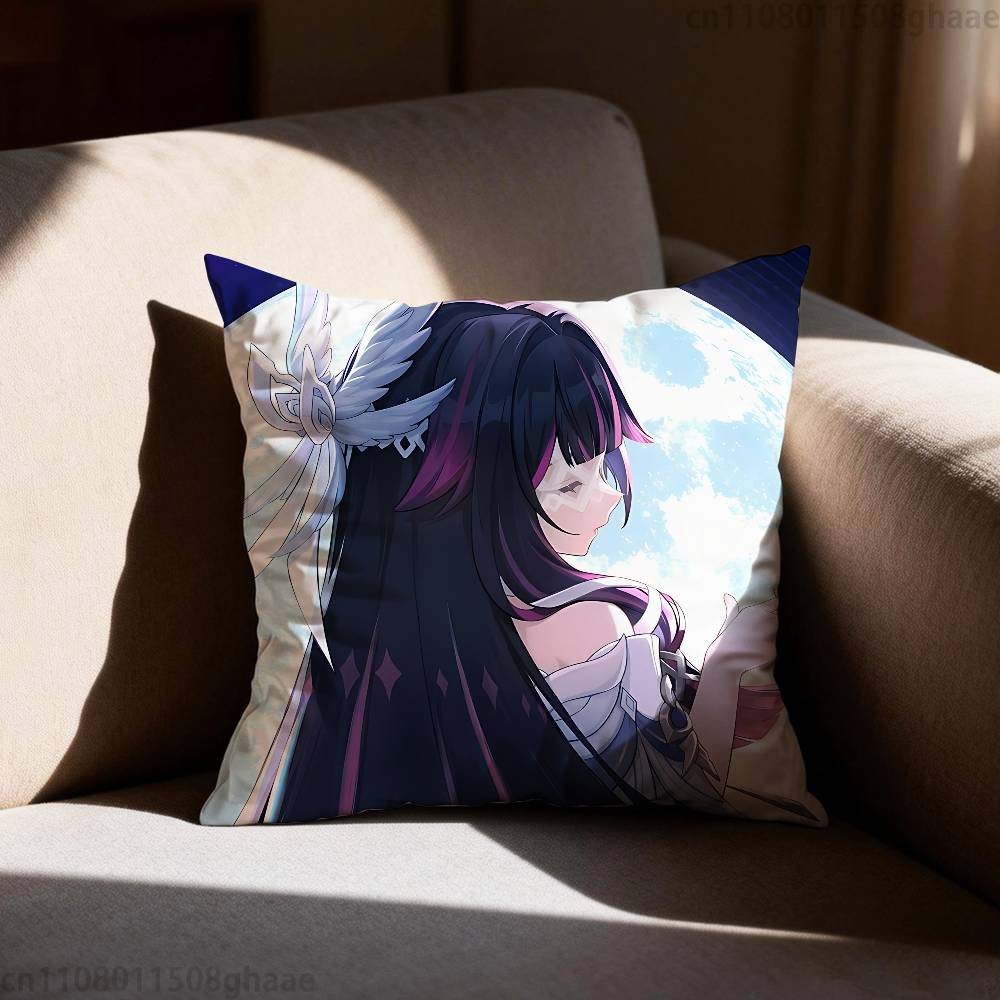 GGenshin Columbina Impact Pillow Case Sofa Living Room Bedroom Headboard Backrest Cushion Square Cushion Nap Time