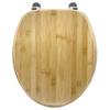 Bamboo Toilet Seat with Metal Hinges