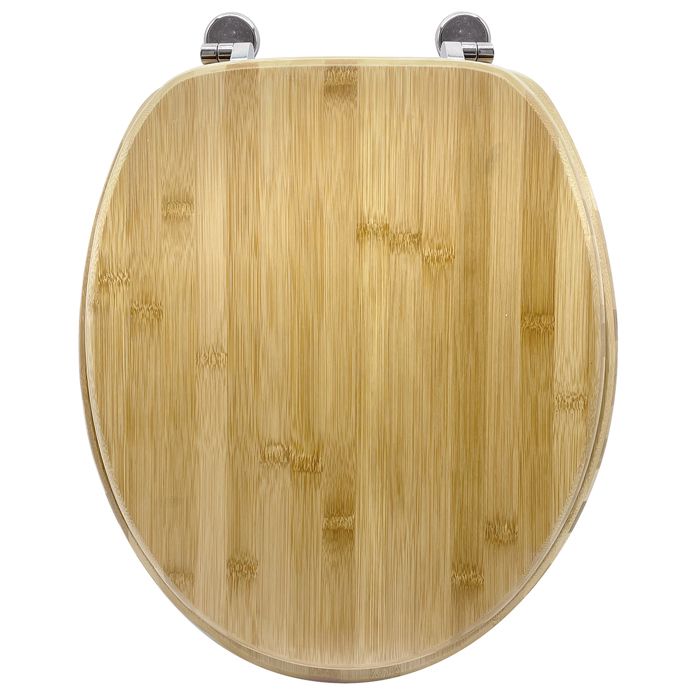 Abattant pour wc en bambou charnières métal