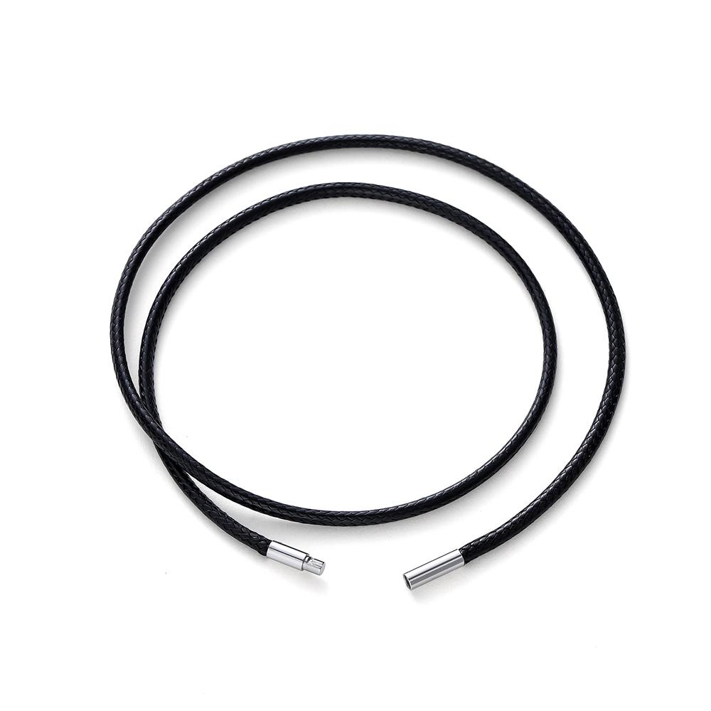 

45/50/60cm Black Brown Braid Wax Cord DIY Pendant Necklace Jewelry Making Handmade Leather Rope Steel Clasp String Chain 60cm x 1.5mm