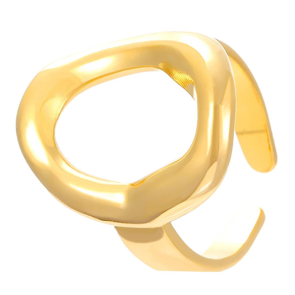 European & American Fashion Stainless Steel Geometric Water Drop Heart Snake Open Ring for Women