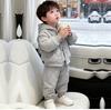 Children's Fleece-Lined Hoodie Set: Padded Vest, Cotton Pants, Baby Outerwear for Autumn & Winter
