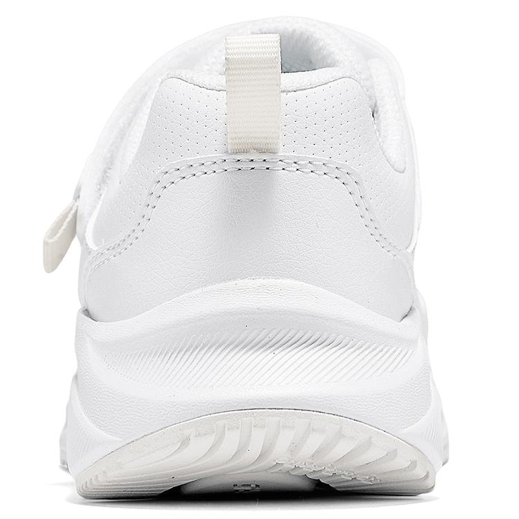 Skechers Girls Synthetic Leather Velcro Lightweight Versatile Classic Sports Shoes Shock Absorbing Comfortable School Sneakers 302644L-WHT