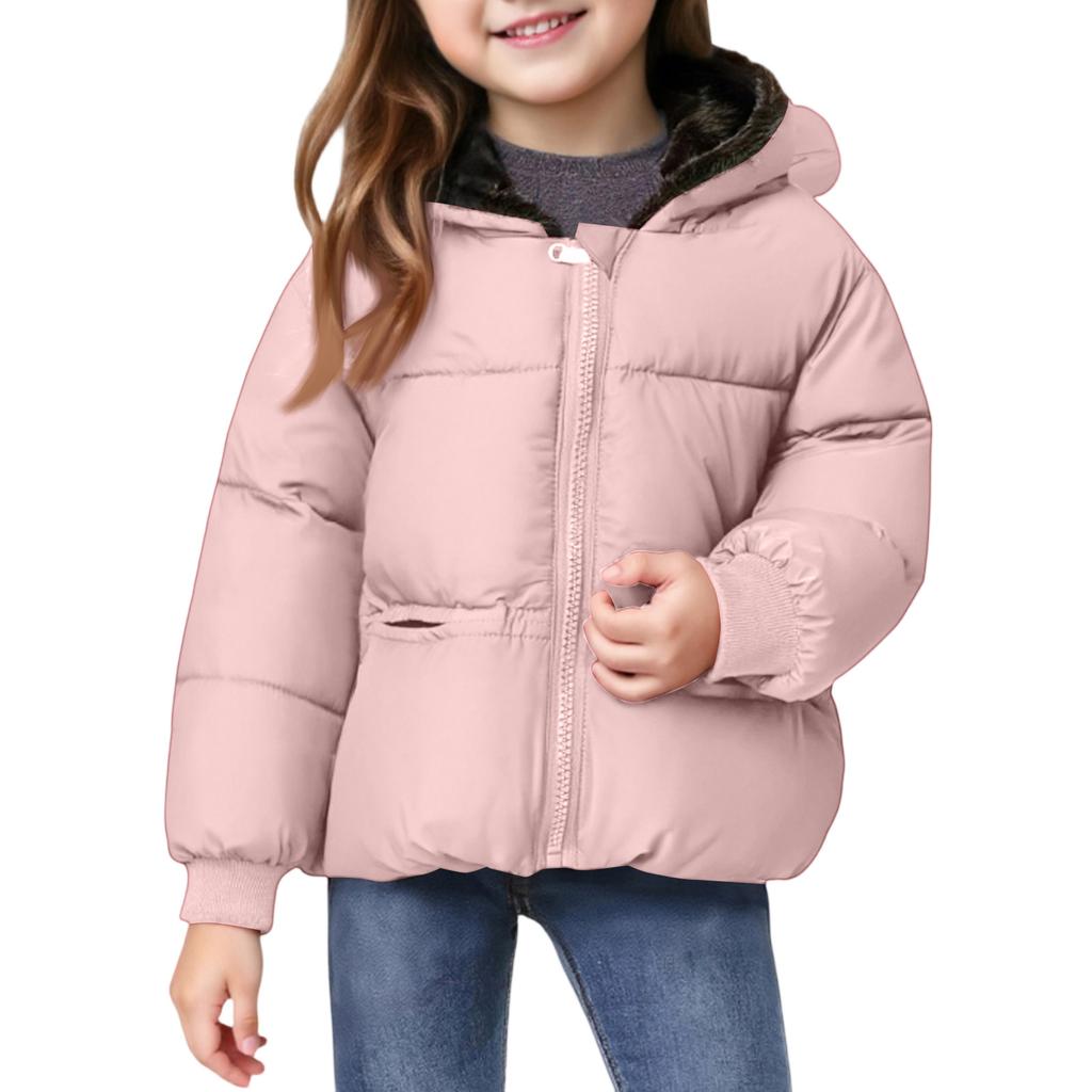 Kids' Pocket Coat - Solid Color Short Cotton Jacket