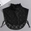 Girls Hollow Out Lace Shirt Detachable Fake Collar Shirt Lapel Blouse Top Adjustable Women Clothes Ladies False Collar Decor