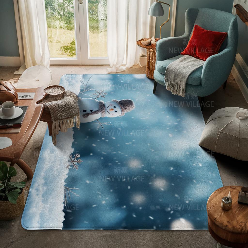 House Entrance Carpet Home Door Mat Living Room Bath Foot Bathroom Non-slip Water Absorption Rugs Bath Merry Christmas Winter