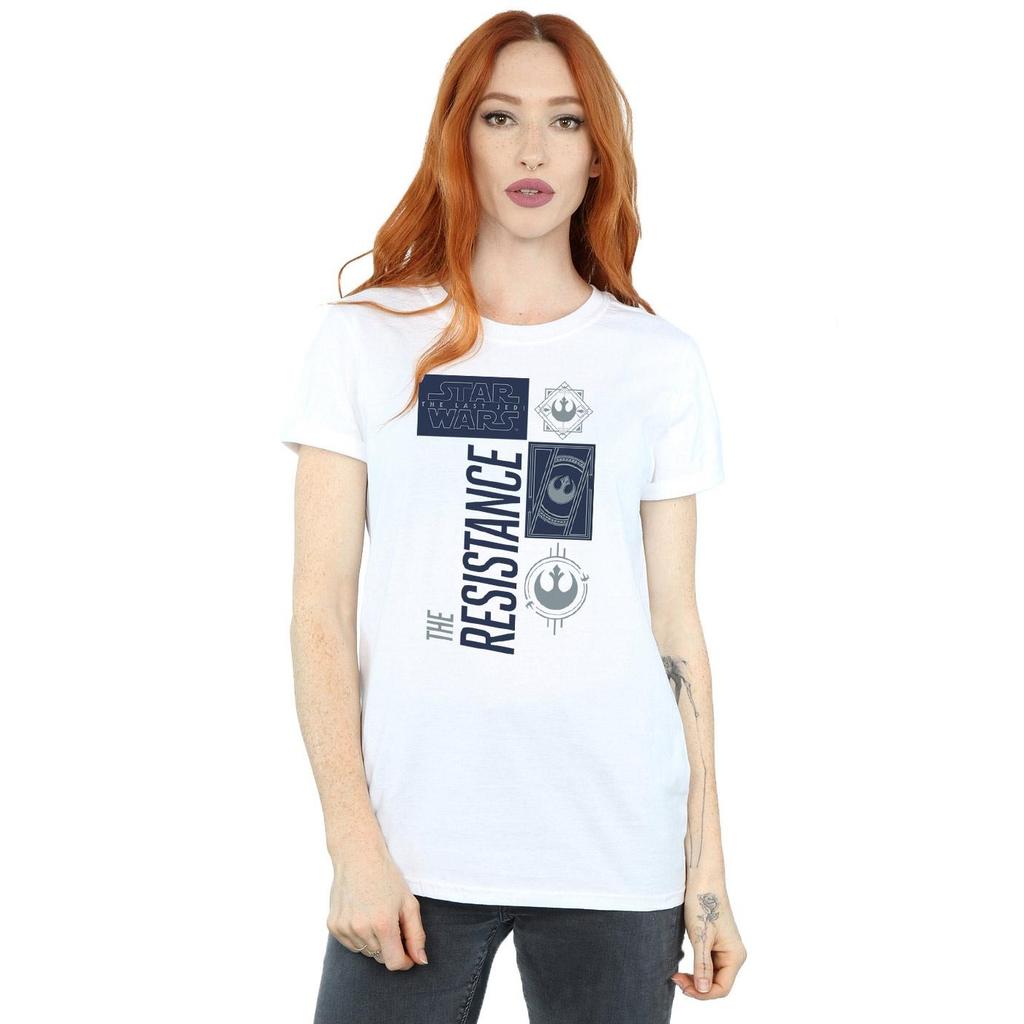 STAR WARS Womens/Ladies The Last Jedi The Resistance Cotton Boyfriend T-Shirt