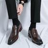 Fashion Business Formal Men's Leather Shoes Retro Versatile Design Style Dress Up Party Adult Elegant Luxury Minimalist Shoes -46 New