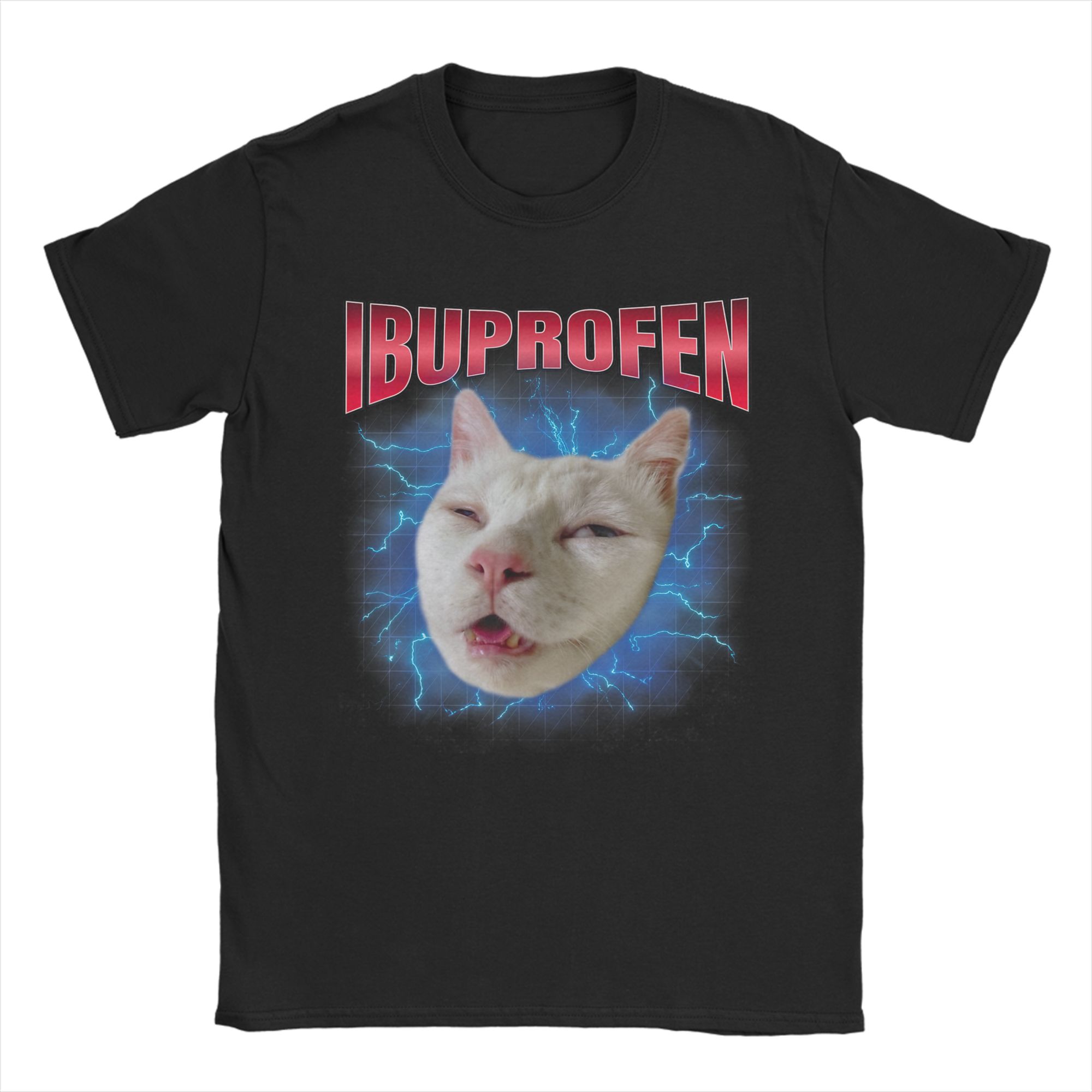 

Unisex TShirt I Need Ibuprofen Funny Vintage Cat Kitten Meme Novelty Cotton Tee Shirt Short Sleeve T Shirts O Neck Tops Gift Idea S