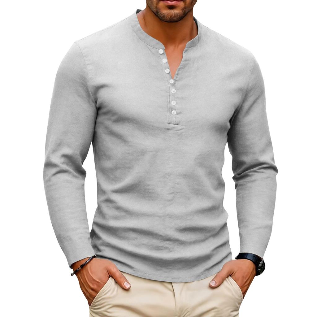 Men's Long Sleeve Button Down Shirt Slim Fit Casual Outdoor Sports Top