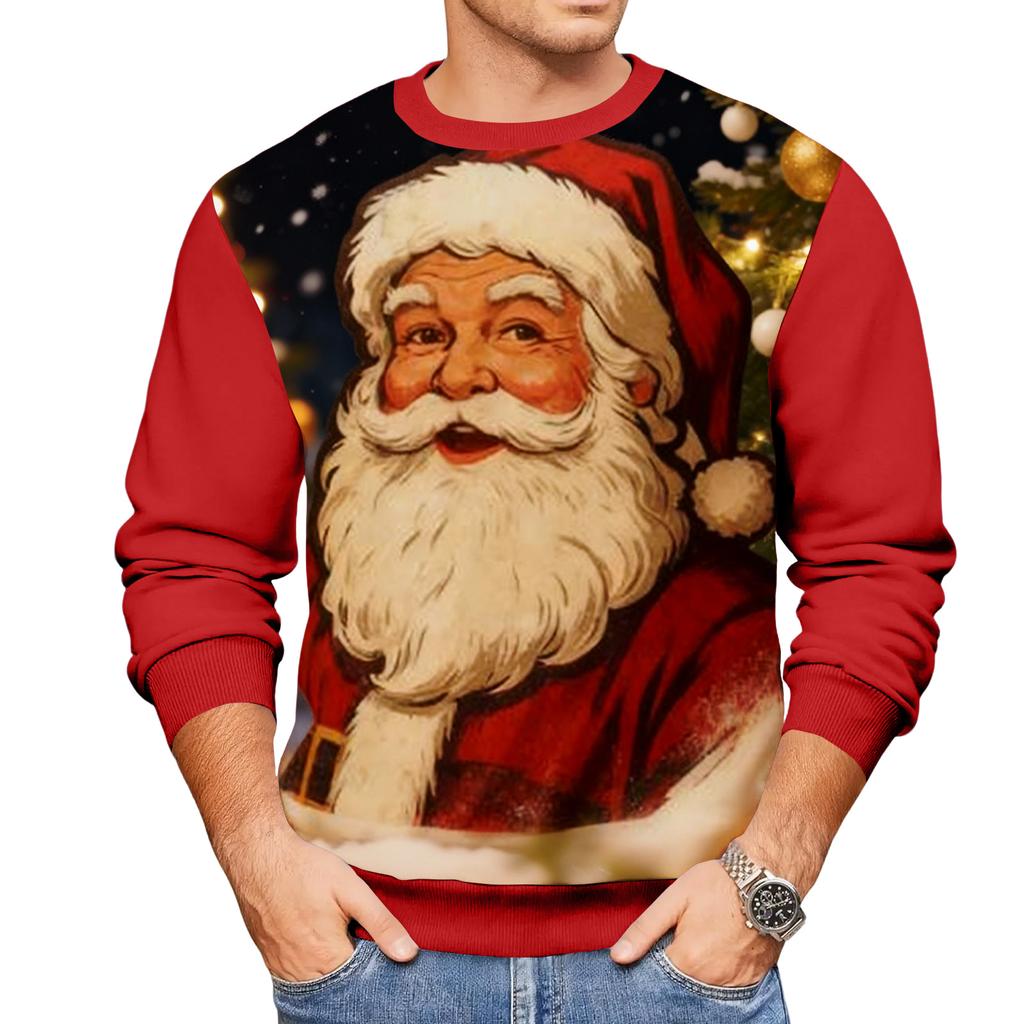 Christmas Print Loose Men's Hoodie