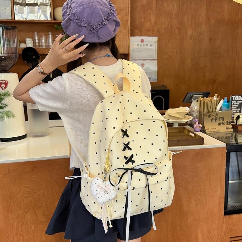 Atmosfera a cuore da ragazza zaino scuola ragazze medie design di nicchia pois nuovo zaino donne viaggio leggero