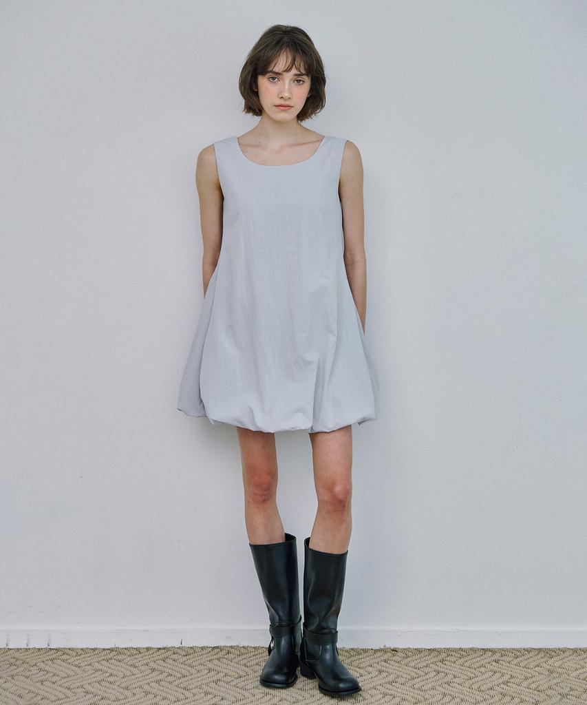 Marot Balloon Mini Dress_Gray