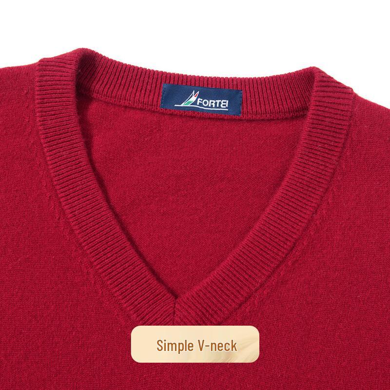 Men's V-Neck Cashmere-Wool Blend Pullover Sweater