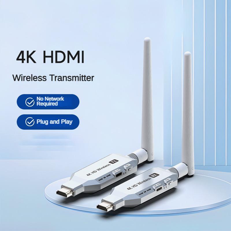4K Wireless HDTV Transmitter and Receiver Enterprise HDMI Extender 50M 1TX and 1RX Display Adapter Casting PC Video Audio to TV