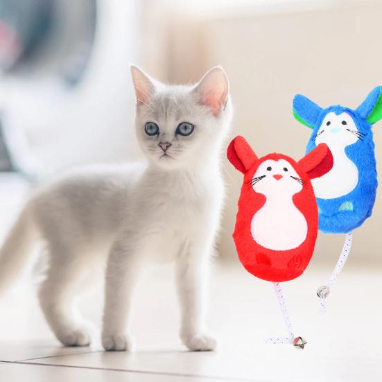 Buy Relieve Boredom with Bell Cat Teaser Ecofriendly Plush Mice Toy at