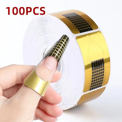 100 Sheets/set Nail Art Paper for DIY Nail Extension and Creative Designs, Includes a Nail Extension Tray and Guide Templates