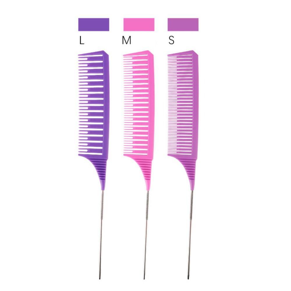 3pcs Sectioning Tailed Comb Set Weaving Hair Styling Combs Barber Accessories Coloring Dyeing Comb