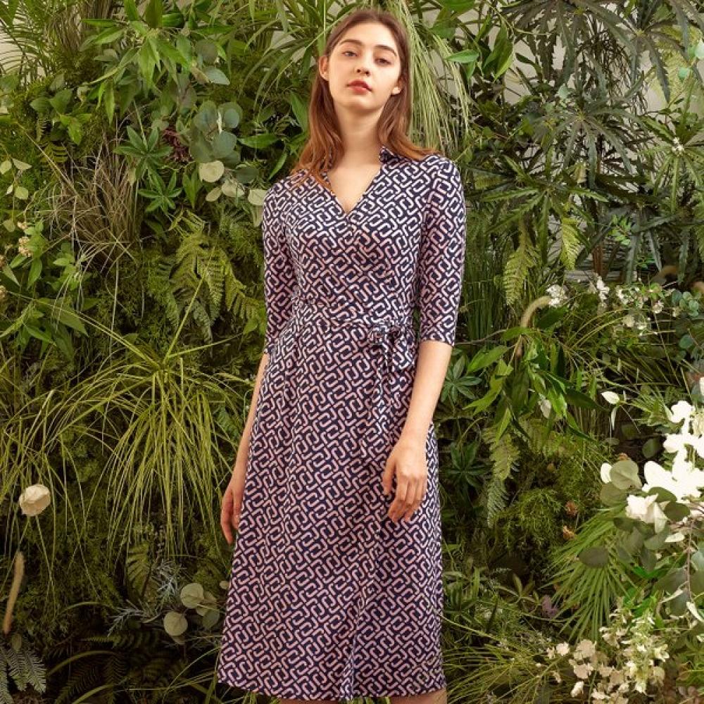 Lipbbam Creora Derosy Cara 3 4 Sleeve Long Wrap Dress Ldm11lj01