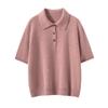 Women's 100% Cashmere Polo Neck Loose Knit Short Sleeve Sweater - Autumn/Winter New Style