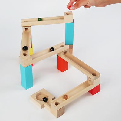 Wooden Marble Run Construction 6-layer Slide Rolling Track Ball Toy Colorful Building Interactive Toys Children Birthday Gift
