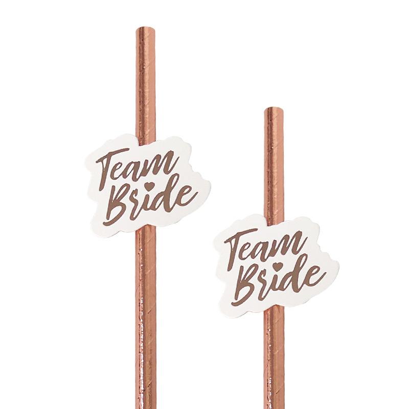 10 stücke Bachelorette Party Einweg Decor Strohhalme Team Braut Zu Werden Hochzeit Party Kreative Abbaubar Papier Stroh Parteien Liefert