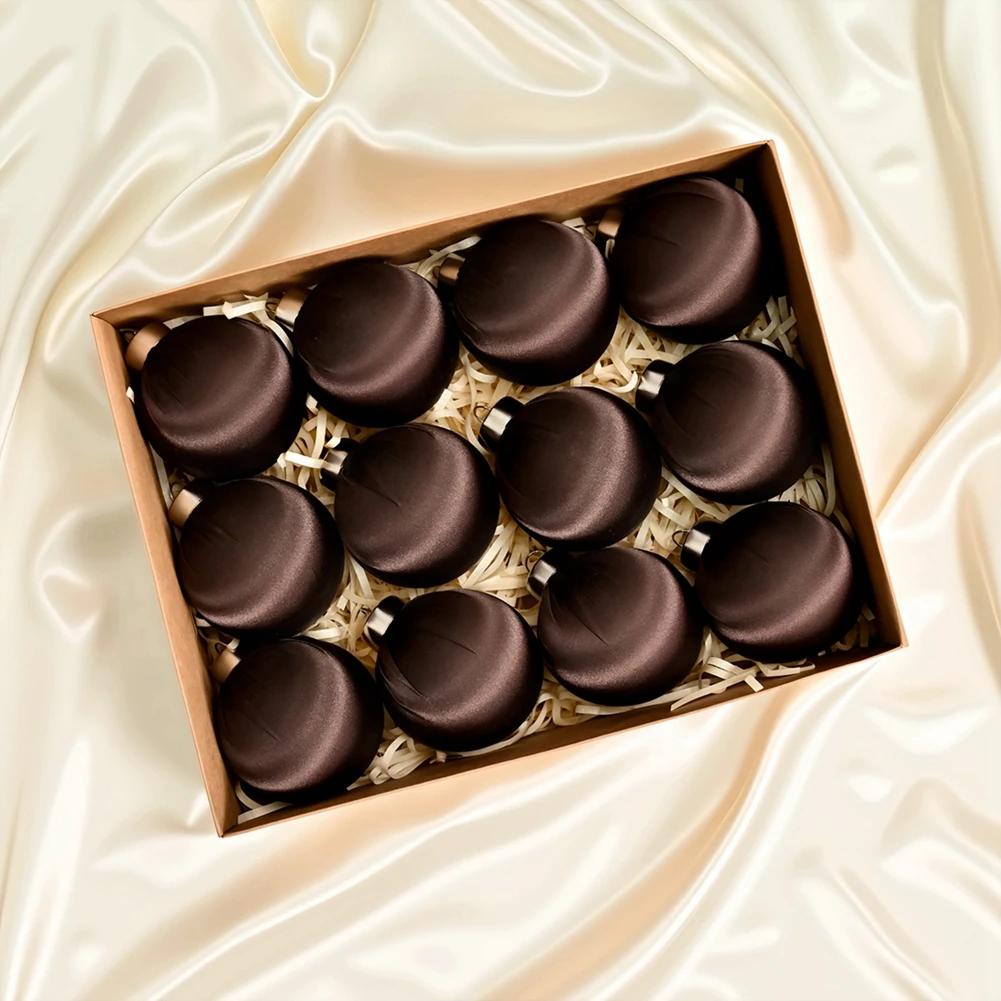 

6cm/12pcs Luxury Silk Christmas Balls Xmas Tree Ornaments New Year Holiday Party Home Hanging Decorative Christmas Balls 6cm