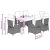VidaXL Ensemble à manger de jardin coussins 7pcs Noir Résine tressée 3213189