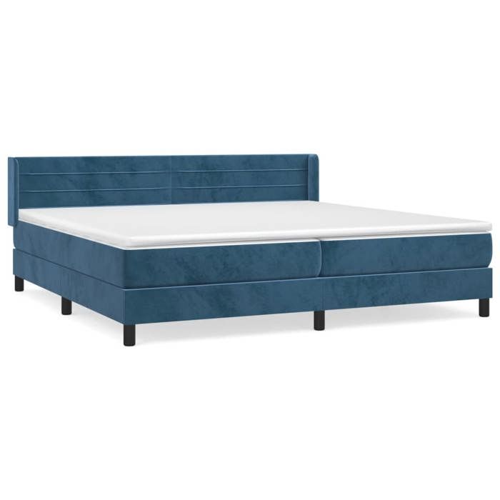 Maison Exclusive - Rete a doghe per letto e materasso Blu scuro 200x200cm Velluto
