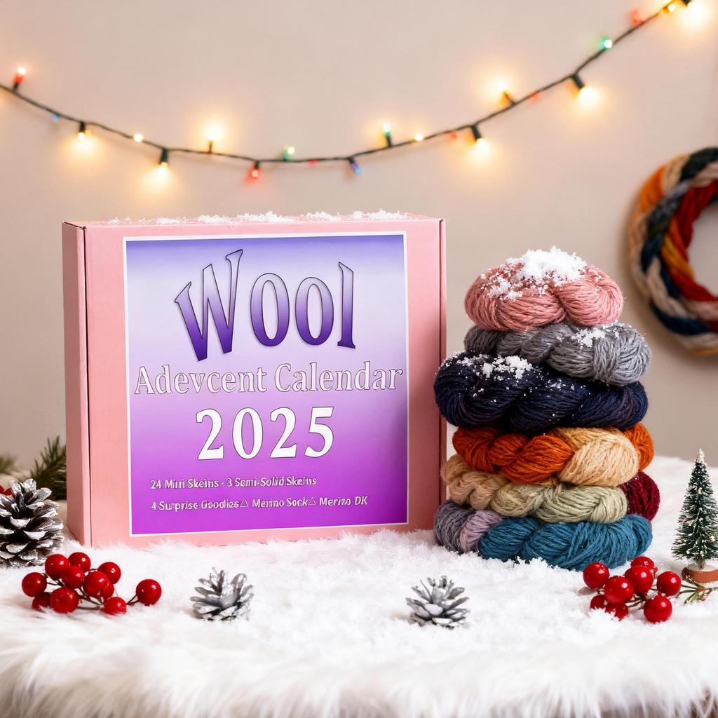 2025 Knitting Advent Calendar -24 Days Yarn Crochet Countdown Calendar DIY Christmas Craft Gift for Women, Girls, Knitters