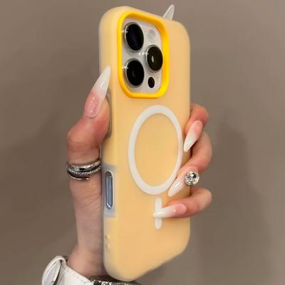 Luxury Candy Color 2 IN 1 Magsafe Case for iPhone 16 15 14 13 12 17 Pro Max Plus Magnetic Wireless Charge Clear Matte Soft Cover