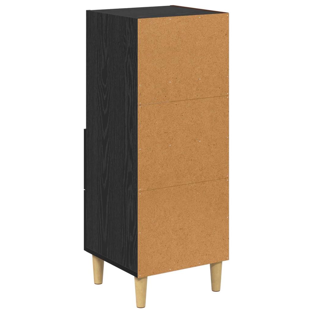 Sideboard in Black Oak Look 34 x 34.5 x 90 cm Engineered Wood