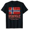 Funny Norway Flag Vintage Graphic T-shirts Men Women's Fashion Casual Tshirt 100% Cotton Loose Oversized Norwegian T Shirt