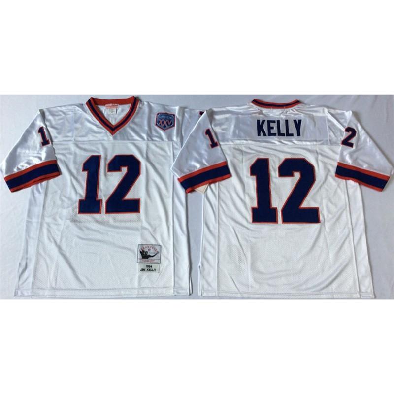 Jersey Retro NFL Buffalo Bills 12 34 Estilo Salón de la Fama Uniforme de Fútbol Americano Hombres Mujeres Mezcla de Algodón Ropa Deportiva