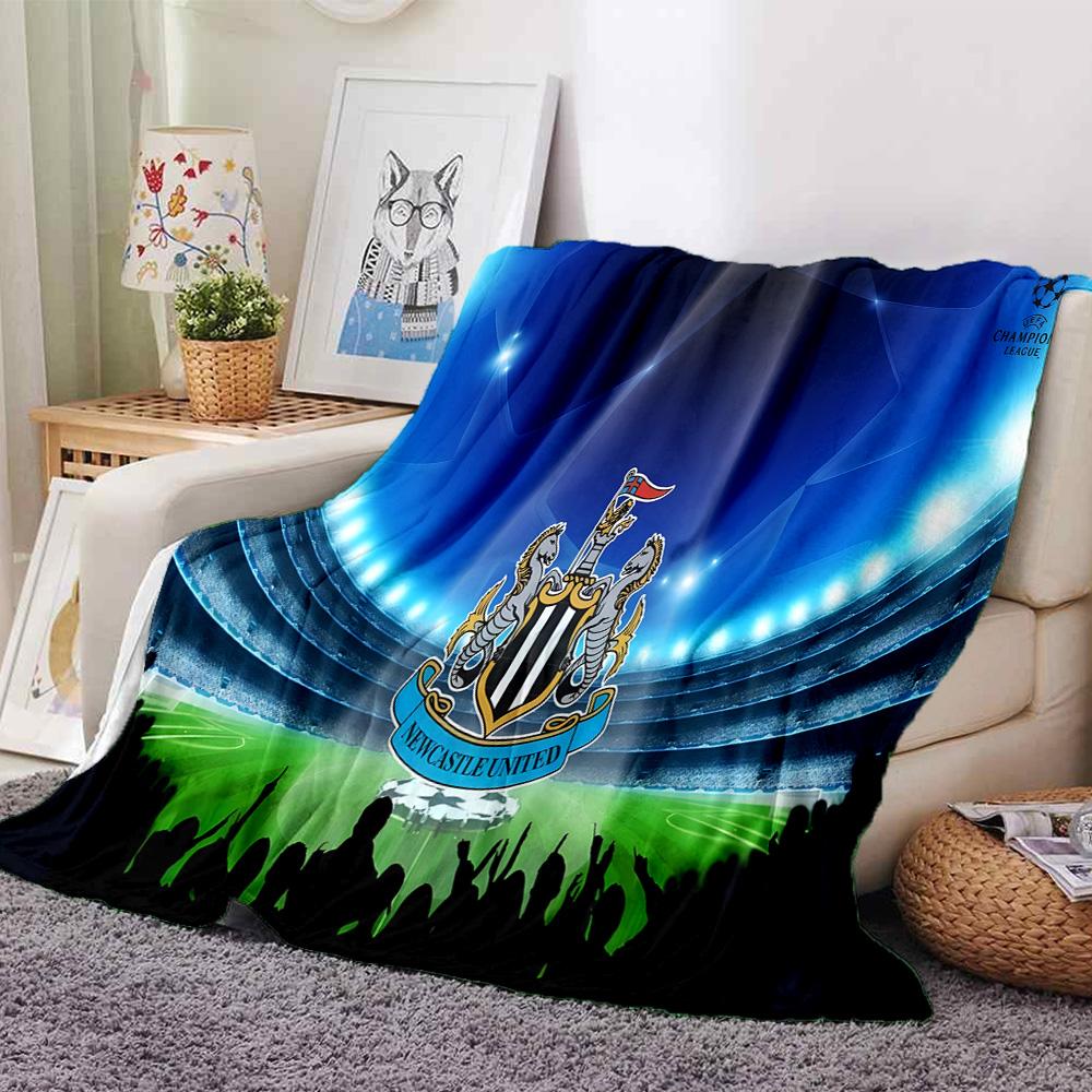Dynamic Newcastle Football  Flannel Blanket, Soft Polyester, Modern Design, All-Season for Camping, Travel, Gifts for Holidays or Birthdays