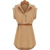 Damen Lässiges Sommer Lockeres Kurzarmkleid mit Gürtel