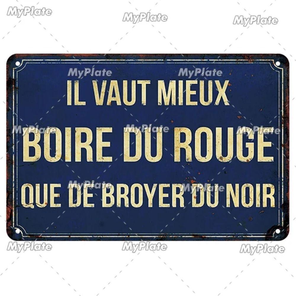 Vintage Metal Sign with Famous French Proverbs Iron Plate Retro Home Decor Gift