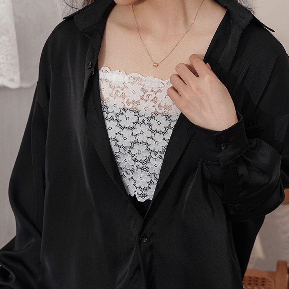Anti-Glare Lining Flower Transparent Overlay Corset Korean Insert Wrap Strapless Bra Wrap Chest Piece Cover Women Tube Tops