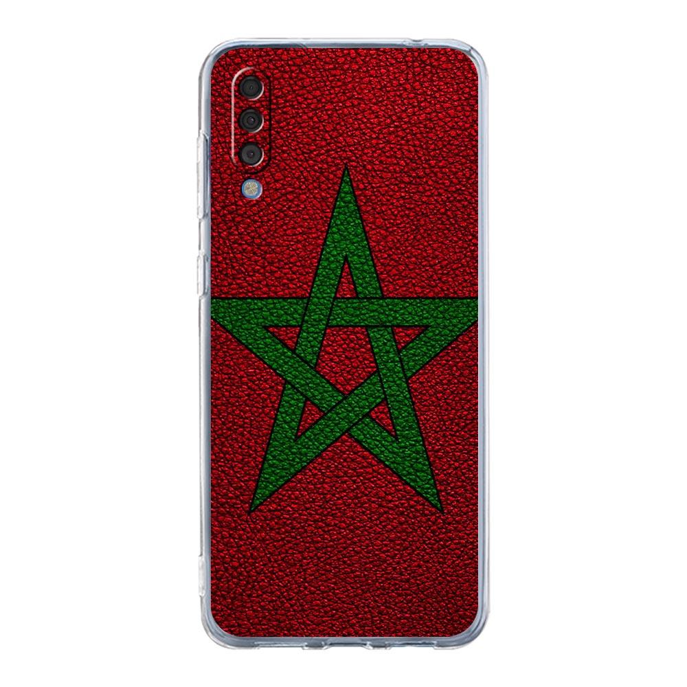 Morocco Flag Fotballtelefonveske til Samsung Galaxy A52 A50 A70 A10 A30 A40 A20S A20E A02S A12 A22 A72 A32 5G A04s Klart deksel