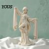 Detailed Chinese Style Statue 3D Printed Ancient Dancer Ornament, Elegant Flowing Water Sleeve Figurine, Traditional Home Decor Oriental Aesthetic