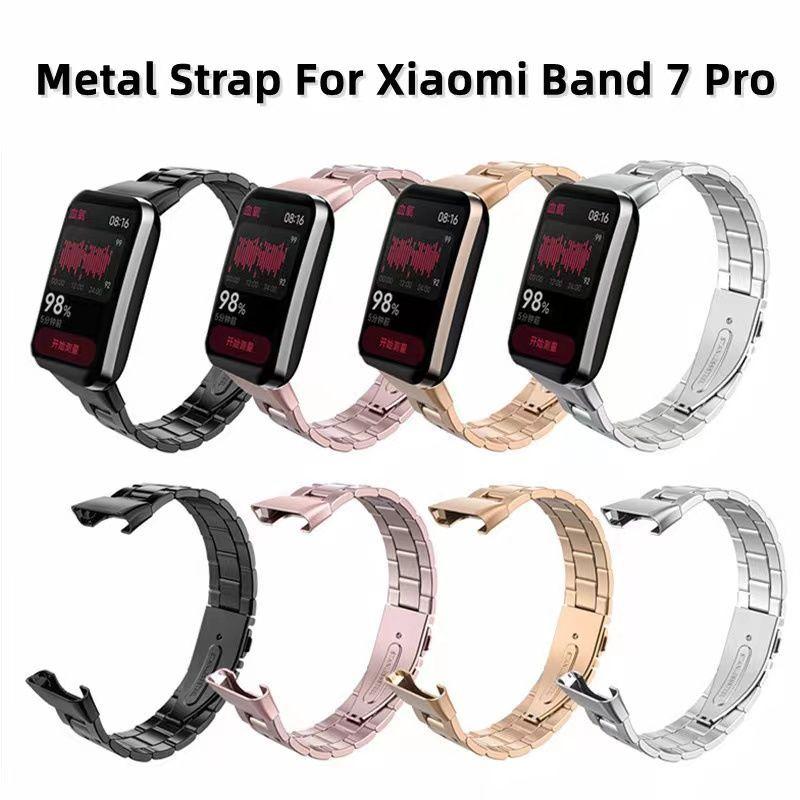 

Металлический браслет для Xiaomi Band 7 Pro, сменный ремешок из нержавеющей стали для Mi Band 7 pro, ремень для умных часов Correa Sports