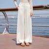 Xiangying Women's High-Waist Drape Wool-Blend Straight-Leg Pants