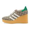 Wedge Gazelle Beige GG Monogram Women Sneakers Tan Beige-Tone Core-White 725655-FAAR3-9751