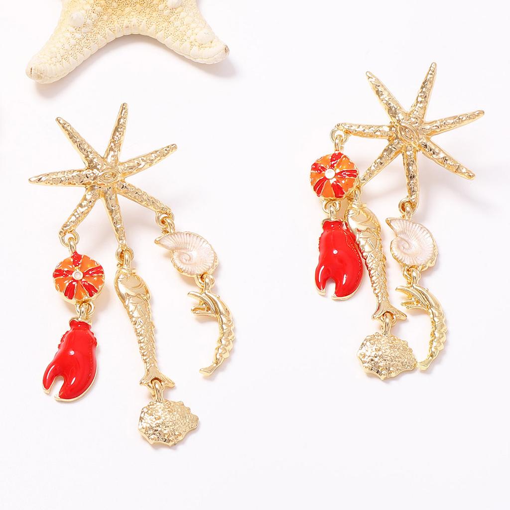 Temperament Fashion Trend Unique Creative Design Marine Life Earrings Personalized Holiday Style Women's Earrings